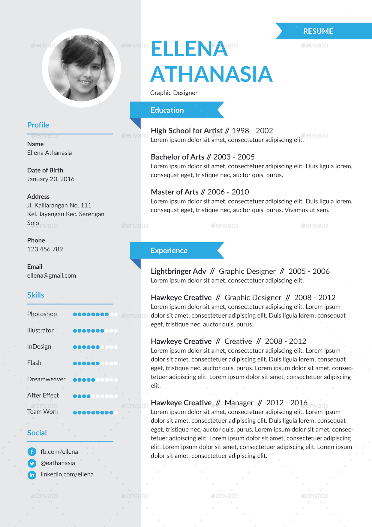 Personality Resume Template by hermeneutic GraphicRiver